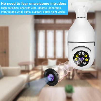 Wifi Surveillance Bulb Camera with 128 GB Memory Card