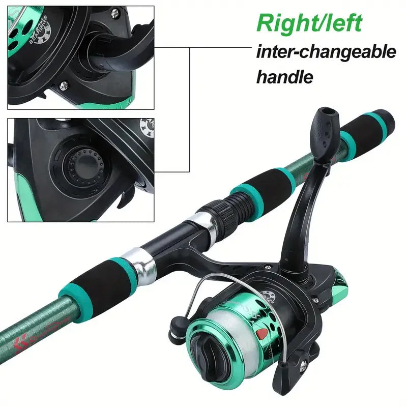 Telescopic Fishing Rod And Spinning Reel Set