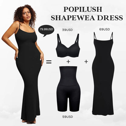 Women's Built-In Shapewear Long Dress