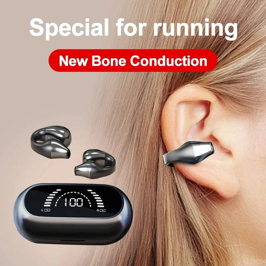 Bluetooth Ear Clip Wireless Bone Conduction Headphones with Mic