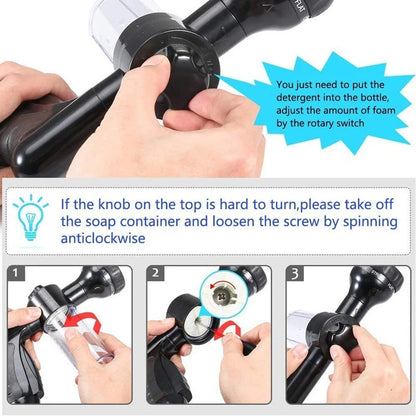 8-In-1 Pressure Hose Nozzle with Soap Dispenser