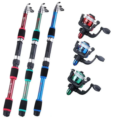 Telescopic Fishing Rod And Spinning Reel Set