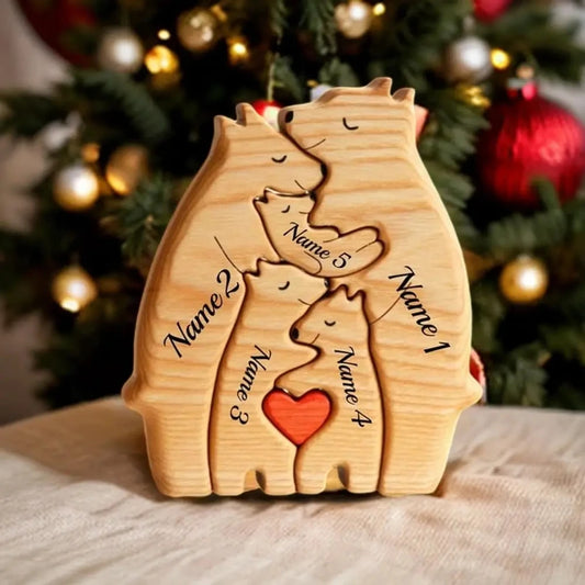 Personalized Bear Family Wooden Puzzle